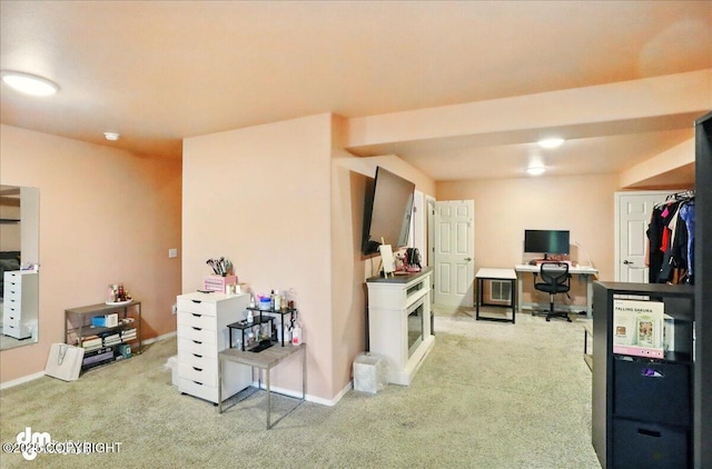 20182 Eagles Nest Ct # 5B, Eagle River, AK 99577 - kitchen with carpet floors, an office area, and baseboards