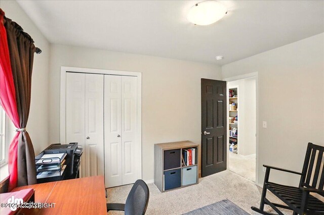 20182 Eagles Nest Ct # 5B, Eagle River, AK 99577 - carpeted home office featuring baseboards