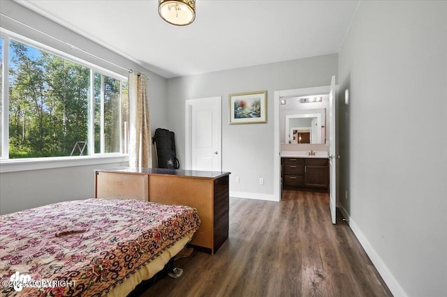 1521 N Kerry Ln, Wasilla, AK 99654 - bedroom featuring dark wood-style flooring and a sink