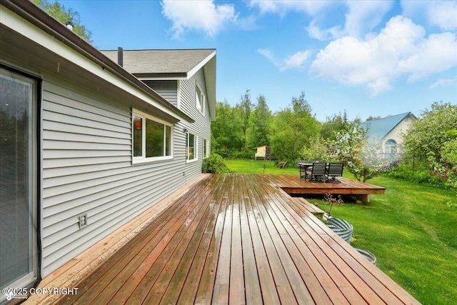 655 N Smith Rd, Palmer, AK 99645 - deck featuring a lawn and outdoor dining area