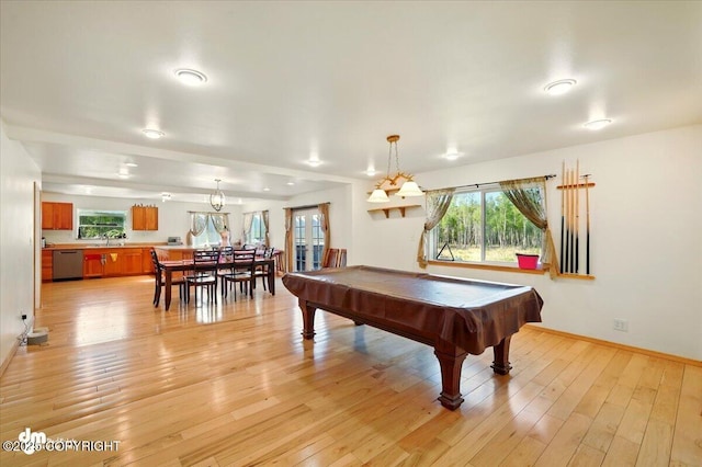 4588 Gold Mint Dr, Wasilla, AK 99654 - playroom with a sink, light wood finished floors, billiards, and baseboards