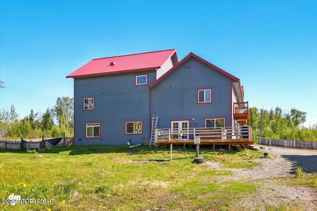 4588 Gold Mint Dr, Wasilla, AK 99654 - rear view of property featuring a wooden deck