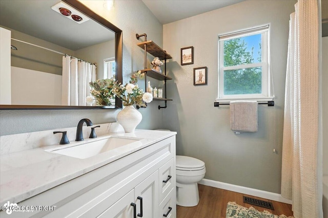 2213 N Tabasco Cat Dr, Palmer, AK 99645 - full bath with vanity, wood finished floors, and curtained shower