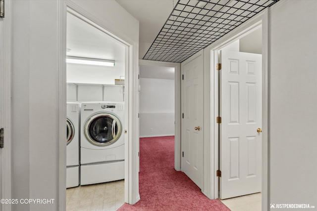 10931 Adanak Cir, Eagle River, AK 99577 - washroom featuring washing machine and dryer and light colored carpet