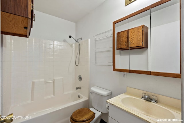 10931 Adanak Cir, Eagle River, AK 99577 - bathroom with vanity, toilet, and bathtub / shower combination