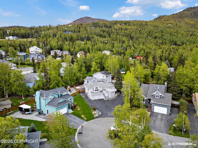 10931 Adanak Cir, Eagle River, AK 99577 - aerial view of residential area with a forest and mountains