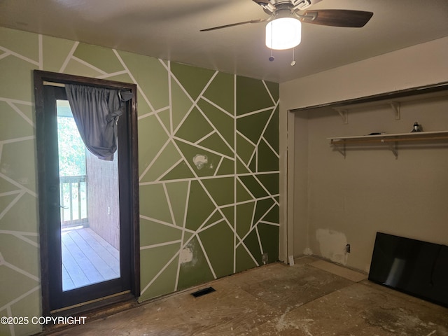 17690 E Idle Dr, Palmer, AK 99645 - unfurnished dining area with a ceiling fan
