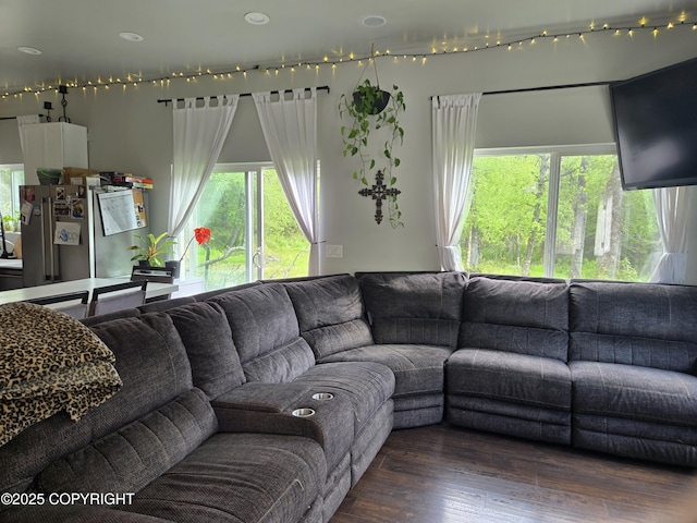 17690 E Idle Dr, Palmer, AK 99645 - living room with healthy amount of natural light, wood finished floors, and recessed lighting