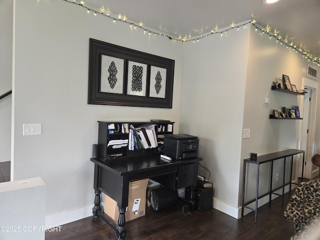 17690 E Idle Dr, Palmer, AK 99645 - home office featuring baseboards and wood finished floors