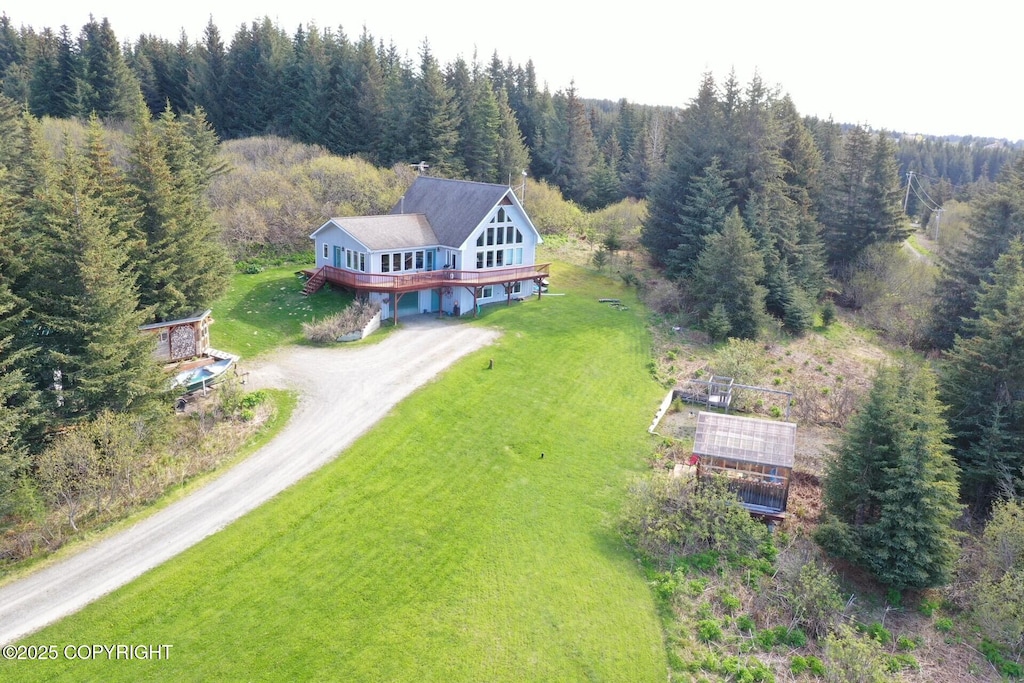 41722 Charlie Dr, Homer, AK 99603 - view of subject property with a heavily wooded area