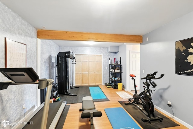 41722 Charlie Dr, Homer, AK 99603 - exercise room with wood finished floors and baseboards