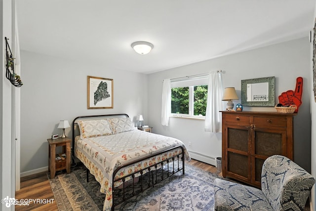 41722 Charlie Dr, Homer, AK 99603 - bedroom with a baseboard radiator and wood finished floors