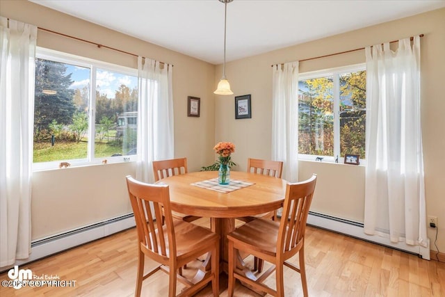 20838 Helluva St, Chugiak, AK 99567 - dining area featuring light wood finished floors, healthy amount of natural light, and baseboard heating