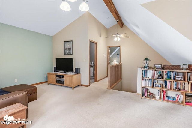 20838 Helluva St, Chugiak, AK 99567 - living room featuring carpet and a ceiling fan