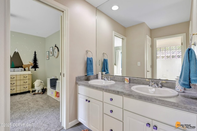 740 Botanical Heights Cir, Anchorage, AK 99515 - bathroom with double vanity and baseboards