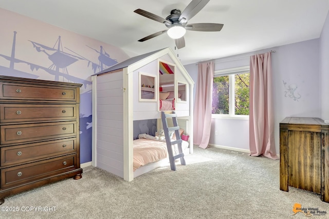 740 Botanical Heights Cir, Anchorage, AK 99515 - unfurnished bedroom with light colored carpet, baseboards, and ceiling fan