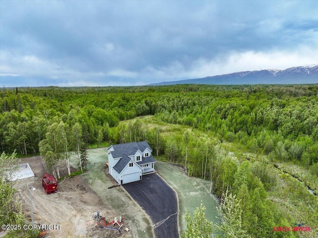 9089 E Spring Creek Cir, Palmer, AK 99645 - aerial view of property and surrounding area featuring a heavily wooded area