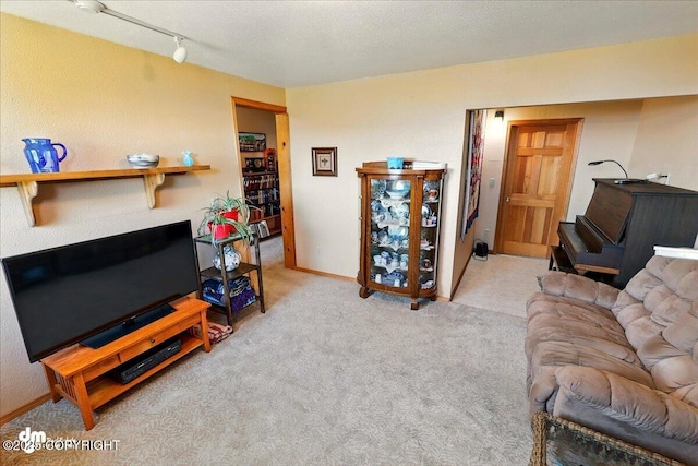 5301 N Glacier View Ct, Homer, AK 99603 - carpeted living room with track lighting and baseboards
