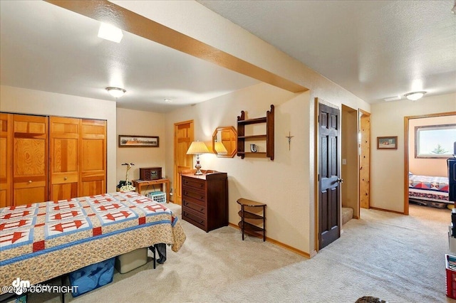 5301 N Glacier View Ct, Homer, AK 99603 - bedroom with light colored carpet, baseboards, and a closet