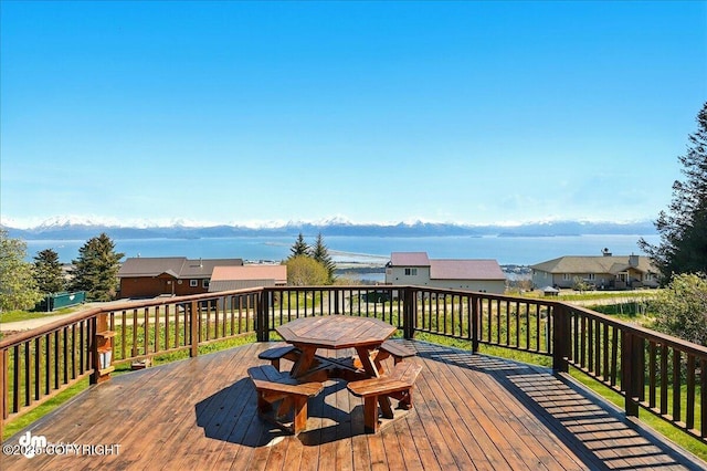 5301 N Glacier View Ct, Homer, AK 99603 - wooden terrace with a water view