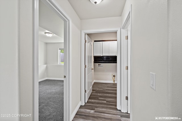 1130 W Granville St, Palmer, AK 99645 - hallway featuring dark wood-style floors and baseboards