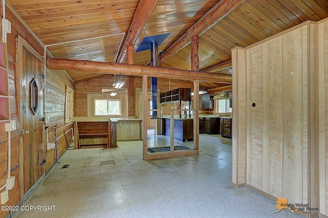 8301 W Lost Valley Rd, Wasilla, AK 99623 - interior space with wood walls and wood ceiling