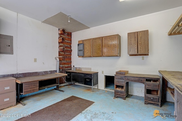 8301 W Lost Valley Rd, Wasilla, AK 99623 - misc room with concrete flooring and electric panel