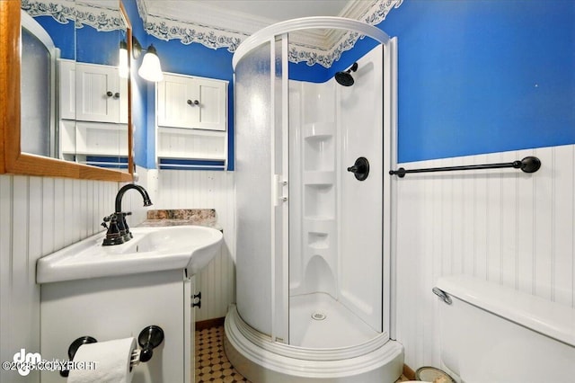 650 N Esty Dr, Palmer, AK 99645 - bathroom with a stall shower, vanity, and toilet