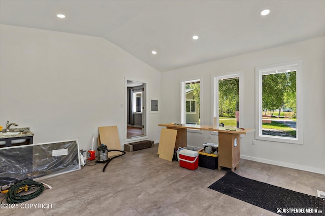 1551 S Oat St, Wasilla, AK 99654 - home office with vaulted ceiling, healthy amount of natural light, and recessed lighting
