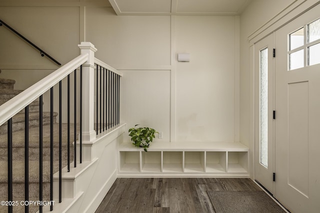 5233 W Jaxton Cir, Wasilla, AK 99623 - entryway featuring dark wood-style floors, plenty of natural light, and stairway