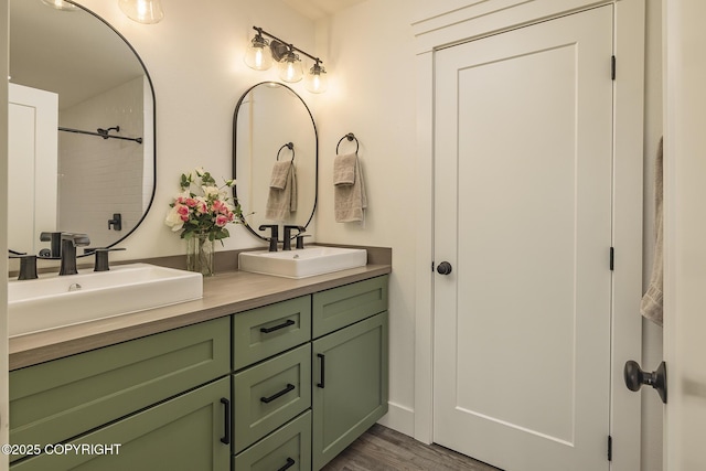 5233 W Jaxton Cir, Wasilla, AK 99623 - full bath with double vanity and wood finished floors