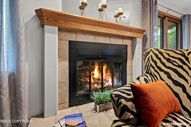 3529 W 41st Ave, Anchorage, AK 99517 - detailed view of a tiled fireplace