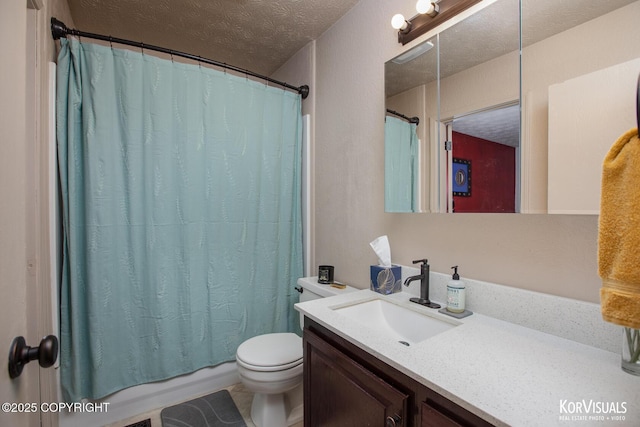 767 N Yakima St, Wasilla, AK 99654 - full bathroom featuring vanity, a textured ceiling, and shower / bath combo