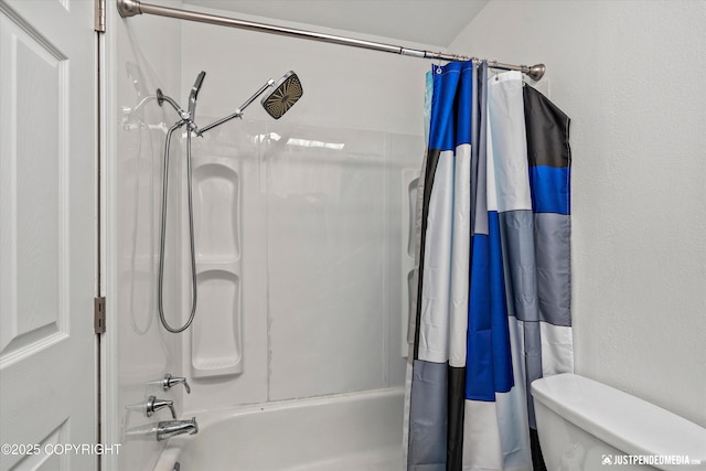 4433 San Ernesto Ave # 104, Anchorage, AK 99508 - full bathroom featuring shower / bath combination with curtain and toilet