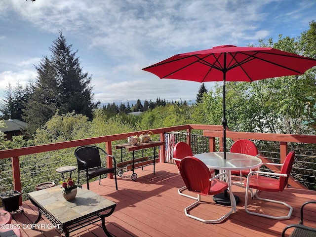 4259 Shirley Ct, Homer, AK 99603 - wooden deck featuring outdoor dining area