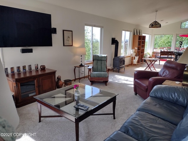 4259 Shirley Ct, Homer, AK 99603 - carpeted living room with lofted ceiling