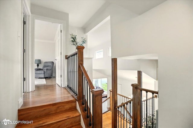 12900 Wellsford Cir, Anchorage, AK 99516 - stairs featuring wood finished floors and baseboards