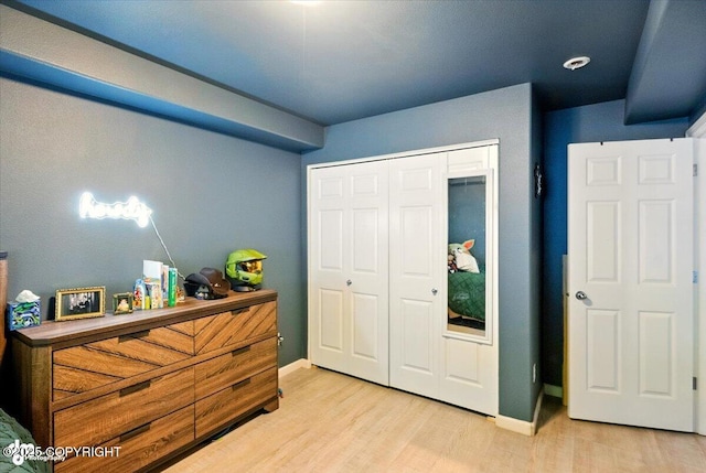 11437 Spyglass Hill Cir, Anchorage, AK 99515 - bedroom with light wood finished floors and a closet
