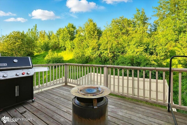 11437 Spyglass Hill Cir, Anchorage, AK 99515 - wooden deck featuring grilling area