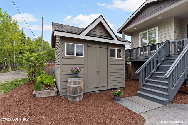1506 M St, Anchorage, AK 99501 - view of shed with stairs