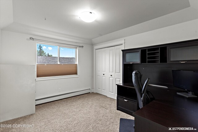 1506 M St, Anchorage, AK 99501 - unfurnished office featuring a baseboard heating unit and carpet flooring