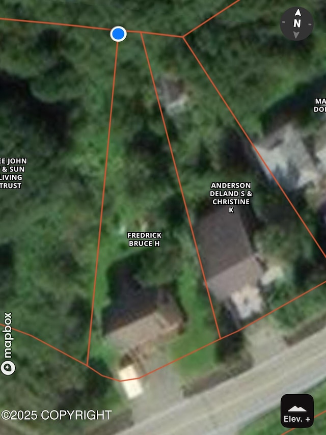 124 Mountain View Dr, Homer, AK 99603 - aerial map of property and surrounding area featuring property parcel outlined
