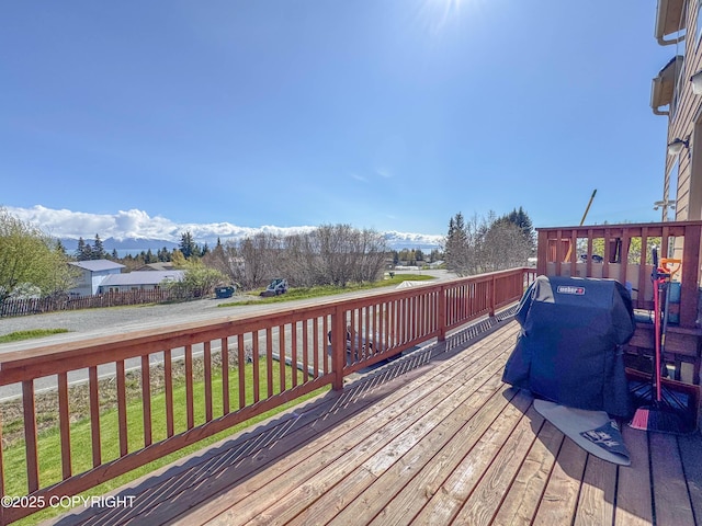 124 Mountain View Dr, Homer, AK 99603 - wooden deck with a grill