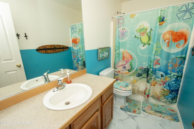 3208 E Serendipity Loop, Wasilla, AK 99654 - full bath featuring vanity, toilet, and a shower with shower curtain