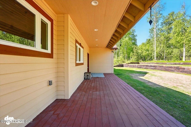 6325 S Hayfield Rd, Wasilla, AK 99654 - wooden deck with a lawn