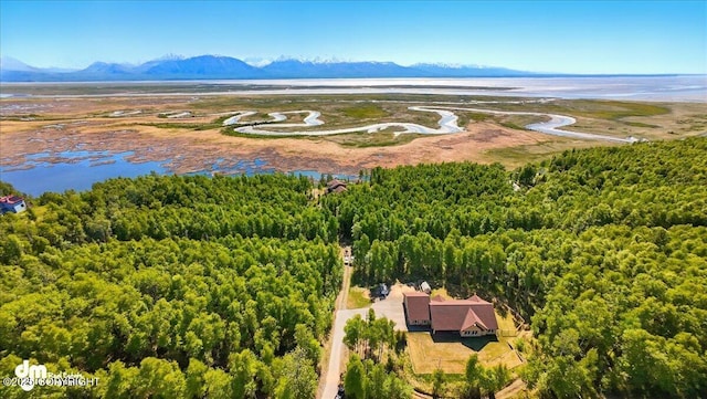 6325 S Hayfield Rd, Wasilla, AK 99654 - aerial view of a heavily wooded area and mountains