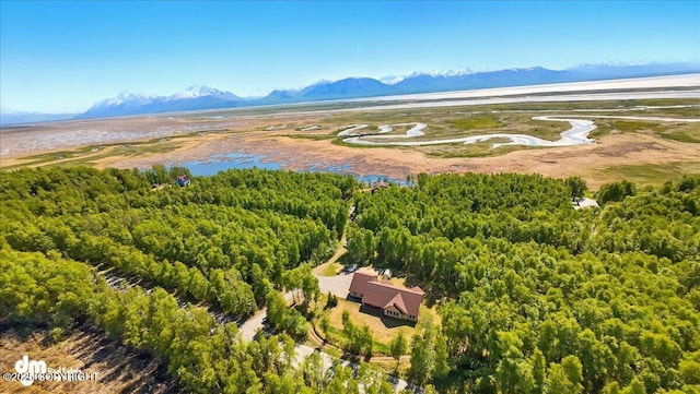 6325 S Hayfield Rd, Wasilla, AK 99654 - bird's eye view of a heavily wooded area and a mountainous background