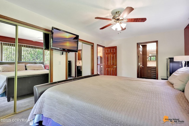 15245 Longbow Dr, Anchorage, AK 99516 - bedroom with multiple windows and ceiling fan