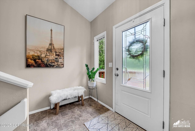 19705 Citation Rd, Eagle River, AK 99577 - foyer entrance with stone finish floors and baseboards