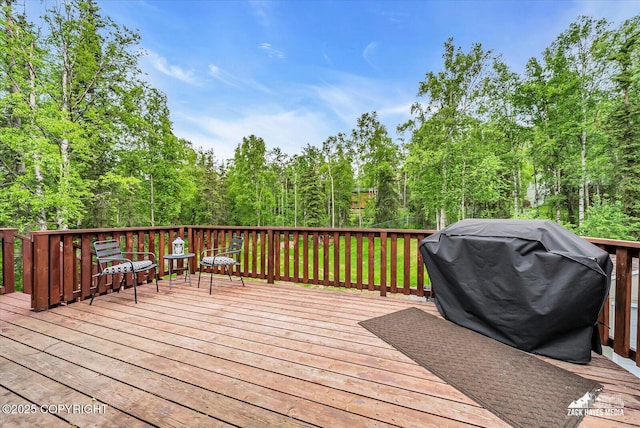 19705 Citation Rd, Eagle River, AK 99577 - wooden deck featuring grilling area